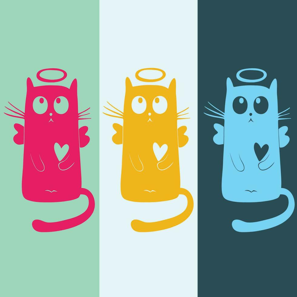 3 gato vector ilustración