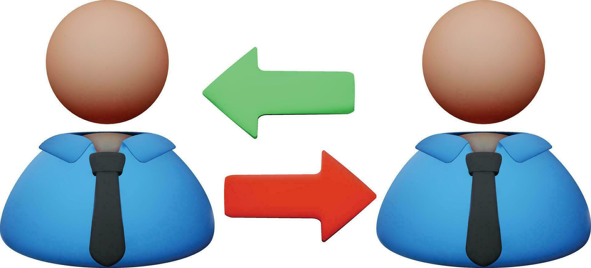 3d Experience Exchange Icon with Straight Arrow. vector