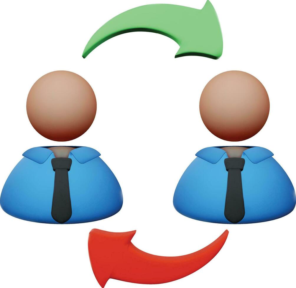 3d Experience Exchange Icon with Rounded Arrow. vector