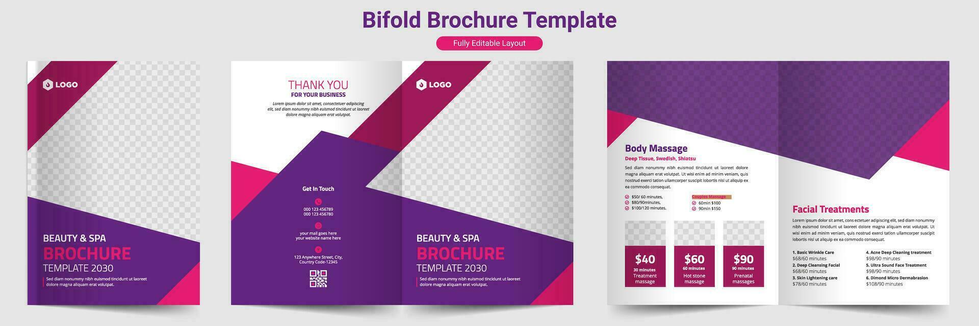 Creative bifold brochure template design vector