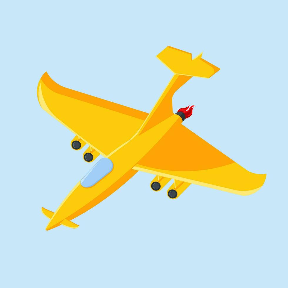 fighter plane, vector illustration isolated background, flat design, suitable for children's educational books and coloring books