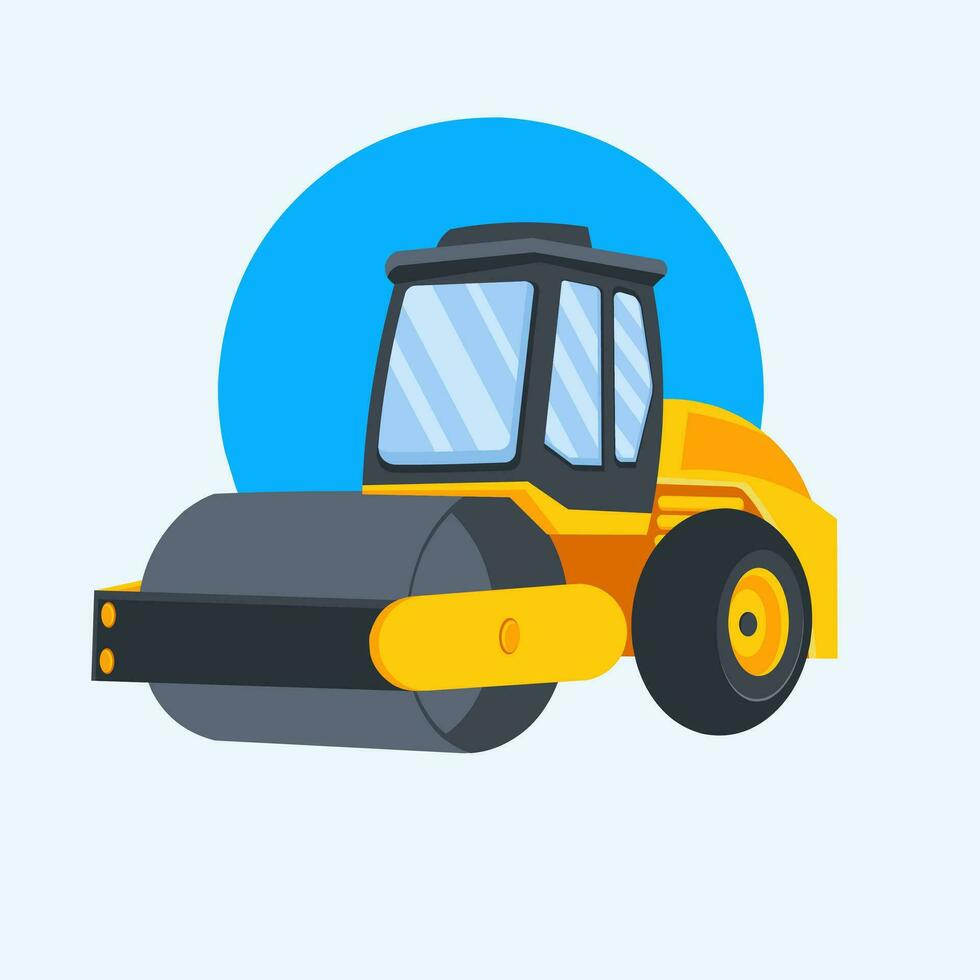 Asphalt Finisher, heavy equipment machine, for road construction, vector illustration suitable for education and children's coloring learning books