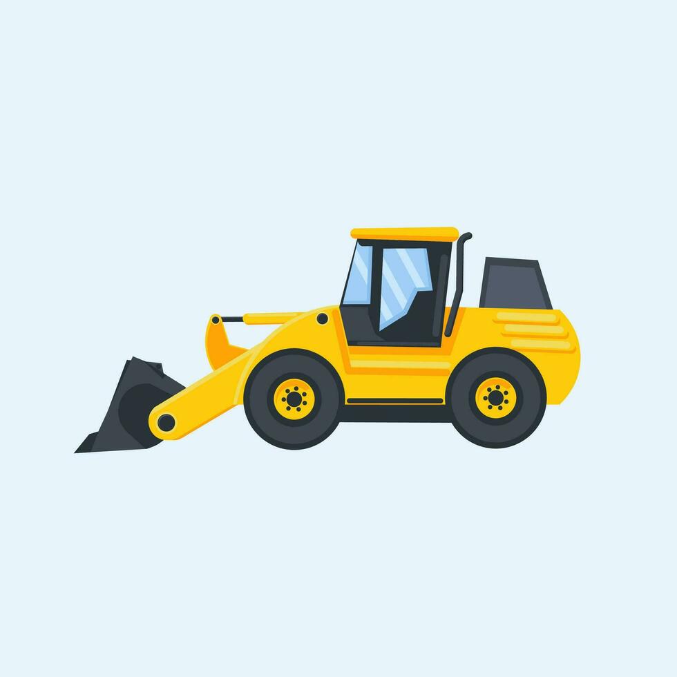 Loader, heavy equipment moving cargo, isolated on white background, vector illustration very suitable for educational books and children's coloring books,