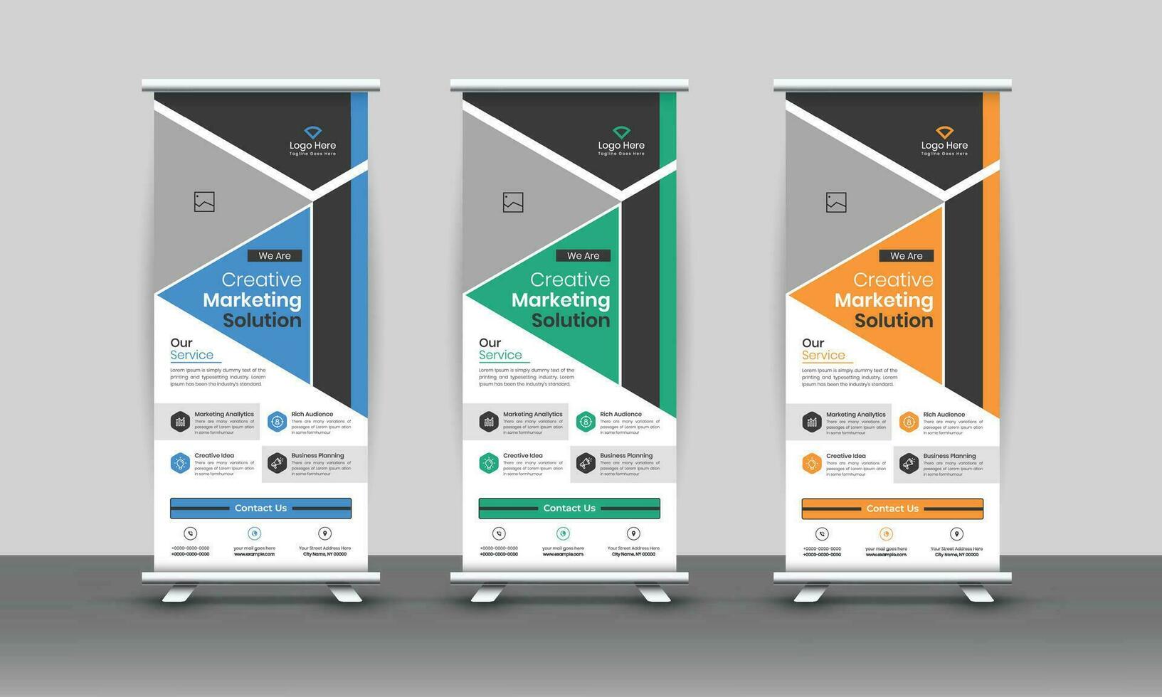 Modern Corporate Business Marketing Rollup Banner Design. Agency rollup banner design. vector