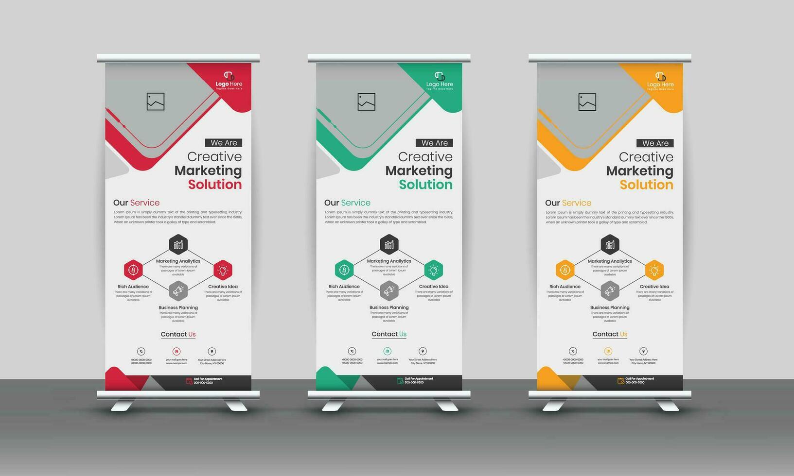 Vector Creative Corporate Rollup Banner Design layout