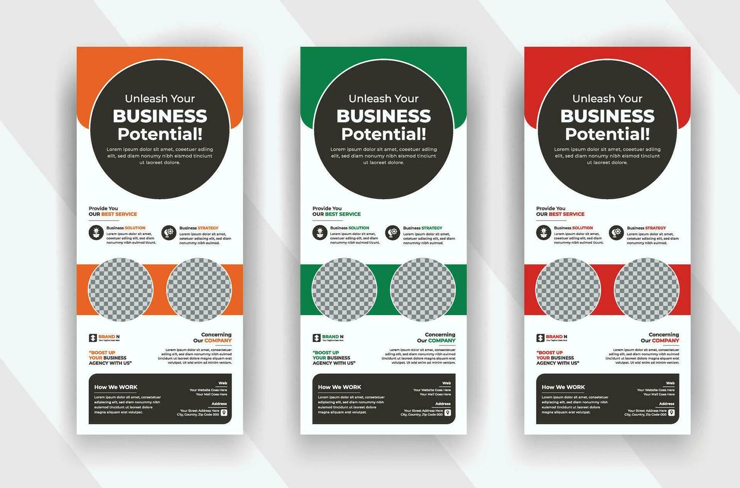 Modern and creative business agency roll up standee banner template vector