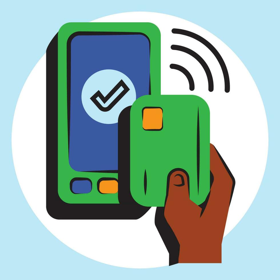 tap to pay with smartcard illustration vector