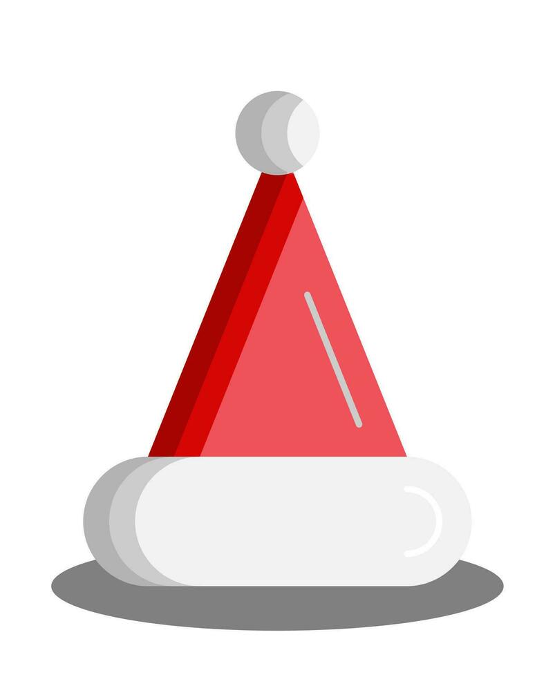 santa or christmas hat icon. simple 3d vector for Christmas holiday ornament designs such as greeting cards, banners, flyers, social media.