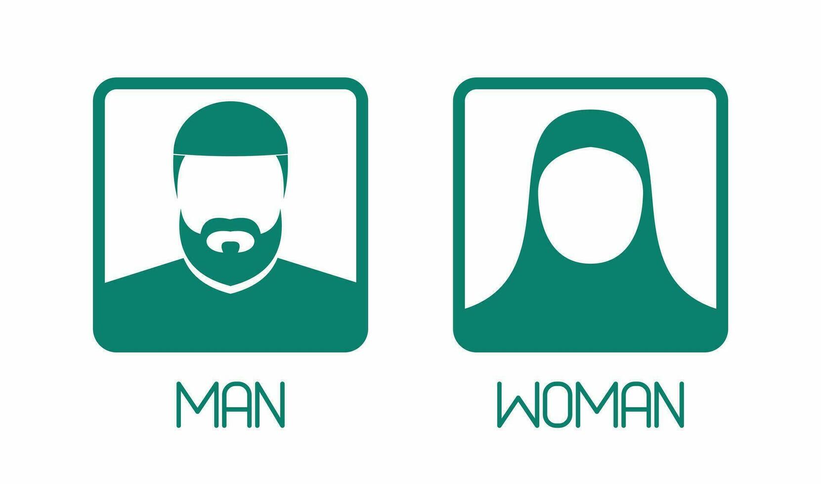 hombre y mujer firmar islámico versión. islámico icono para masculino y hembra símbolo. vector