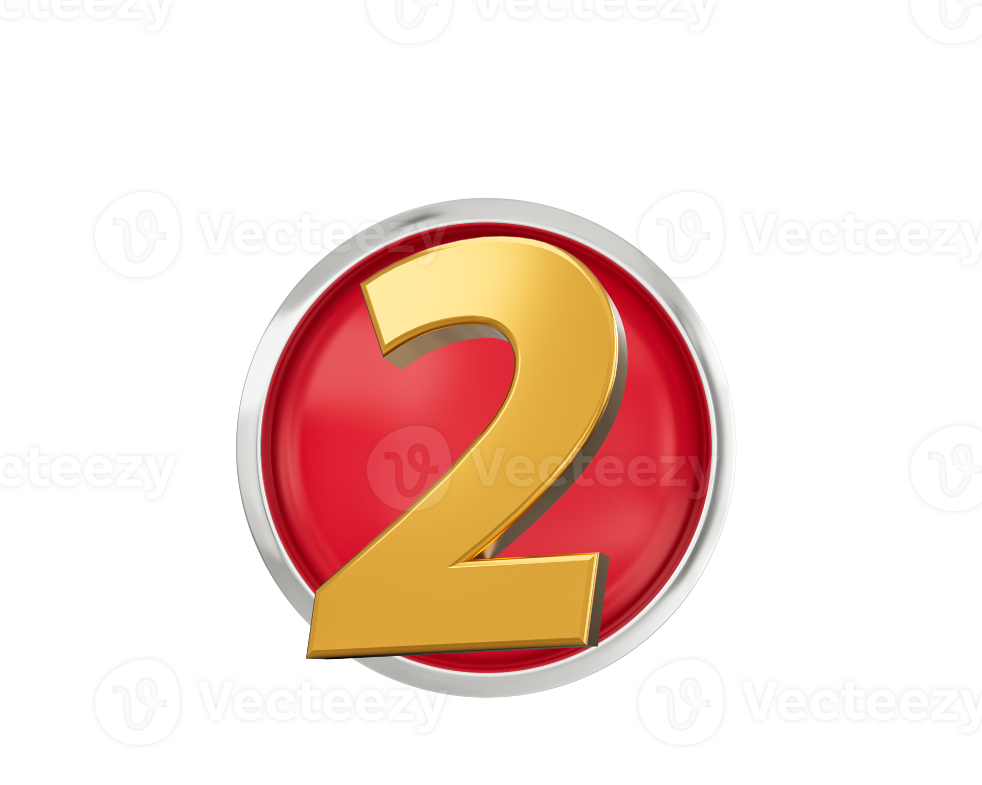 Gold Number 2 Gold Number Two On Rounded Red Icon 3d illustration Gold Number 2 Gold Number Two On Rounded Red Icon 3d illustration