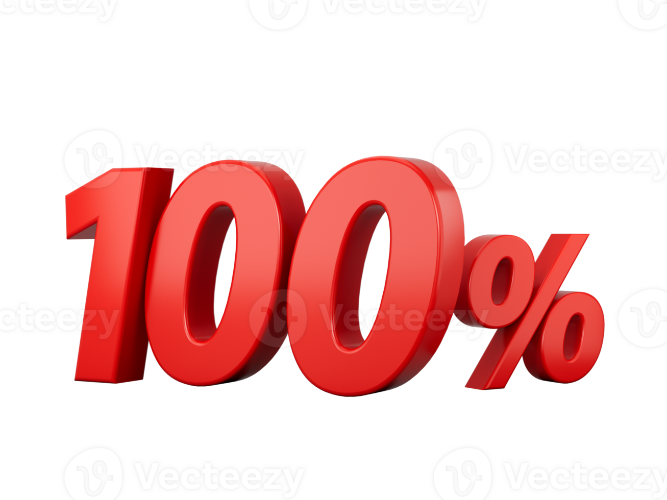 3d Red 100 percent  Hundred Percent Sign  3d illustration png