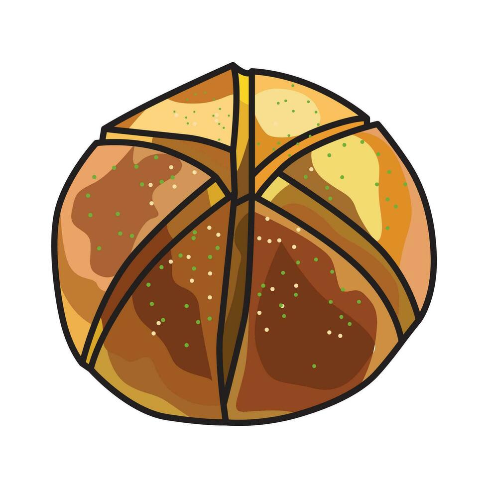 Garlic bread vector illustration, suitable for sticker and graphic design elements