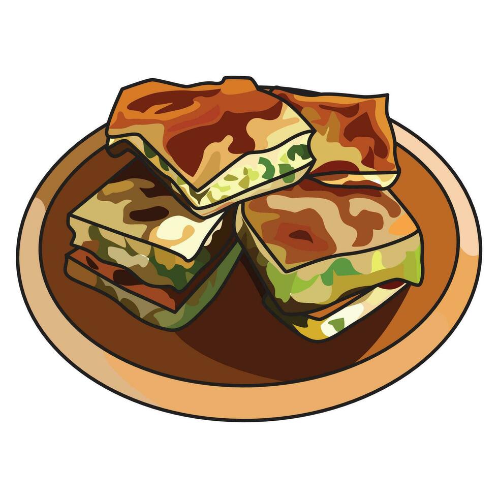 huevo martabak o martabak telur vector ilustración, adecuado para pegatina y gráfico diseño elementos