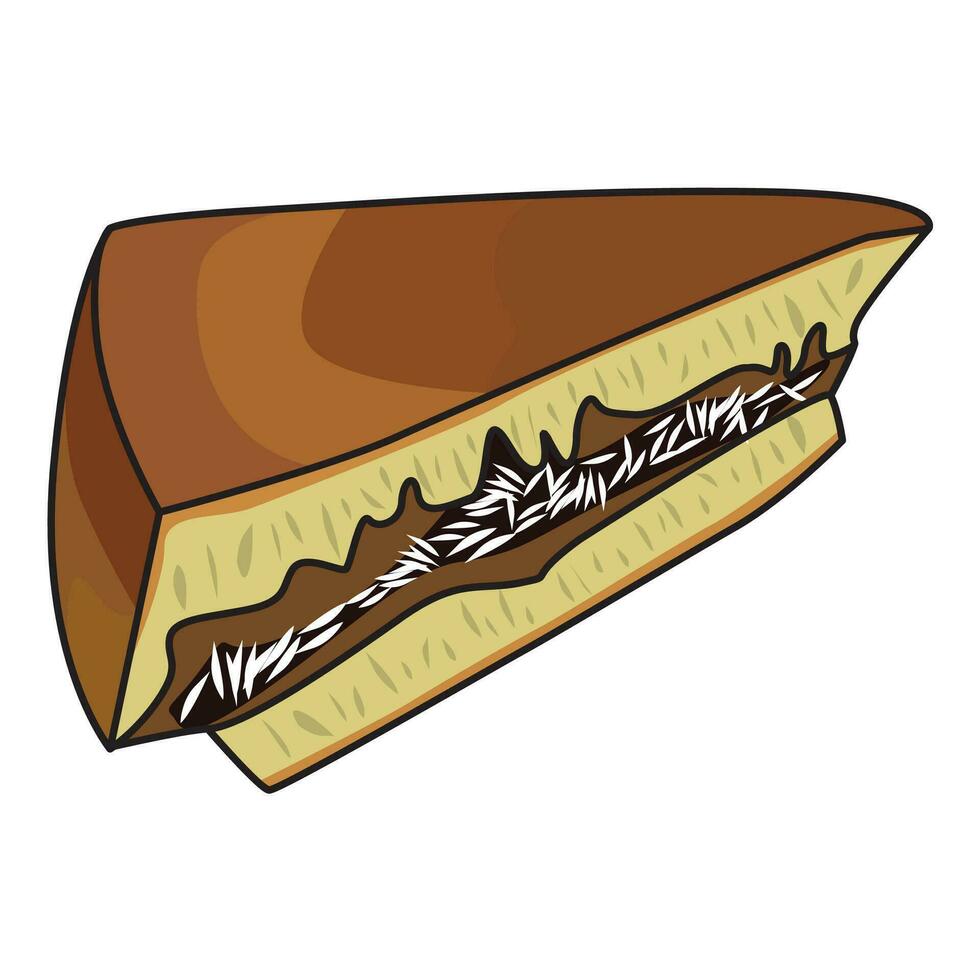 sweet martabak or martabak manis or terang bulan is Indonesian dessert, suitable for sticker and graphic design elements vector