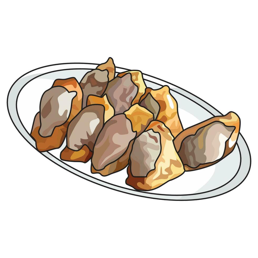 meatball tofu or tahu bakso vector
