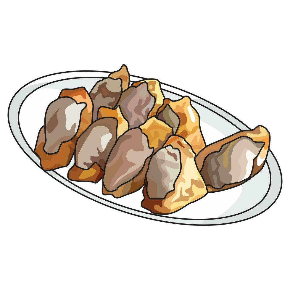 albóndiga tofu o tahu bakso vector