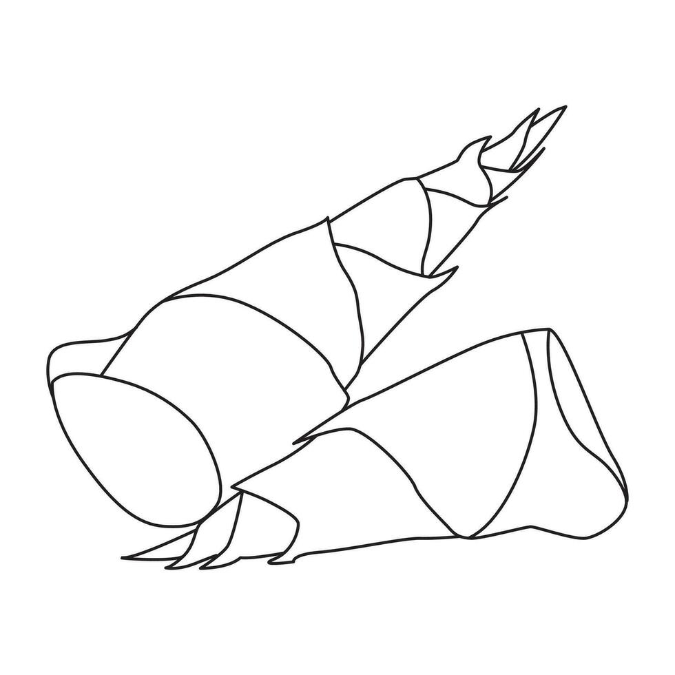 bamboo shoots outline vector