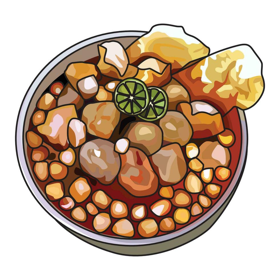 baso aci indonesio comida vector ilustración, adecuado para pegatina y gráfico diseño elementos