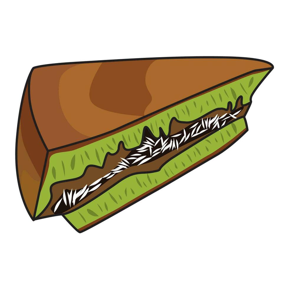 sweet martabak or martabak manis or terang bulan is Indonesian dessert, suitable for sticker and graphic design elements vector