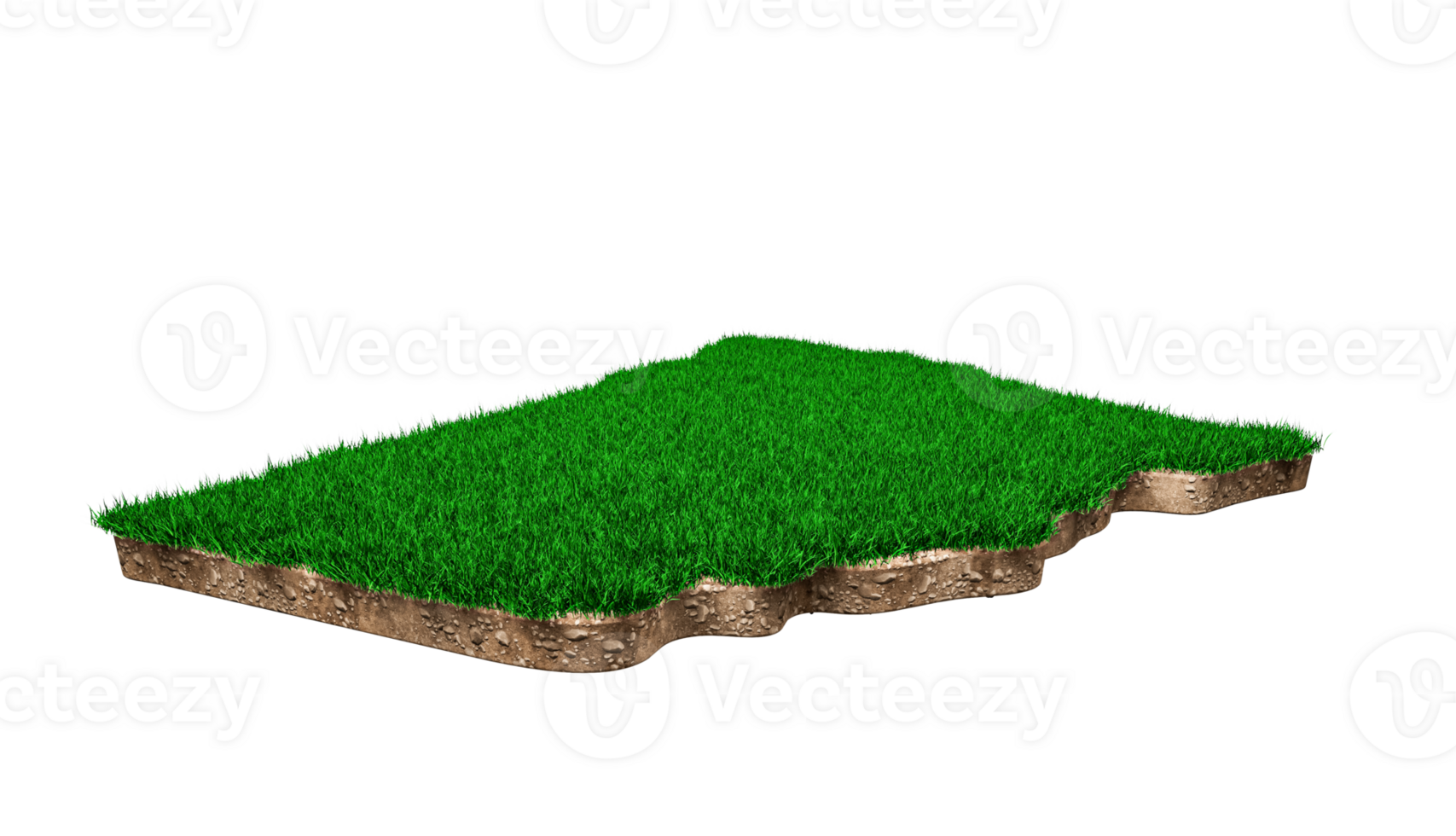 New South Wales Map soil land geology cross section with green grass and Rock ground texture 3d illustration png