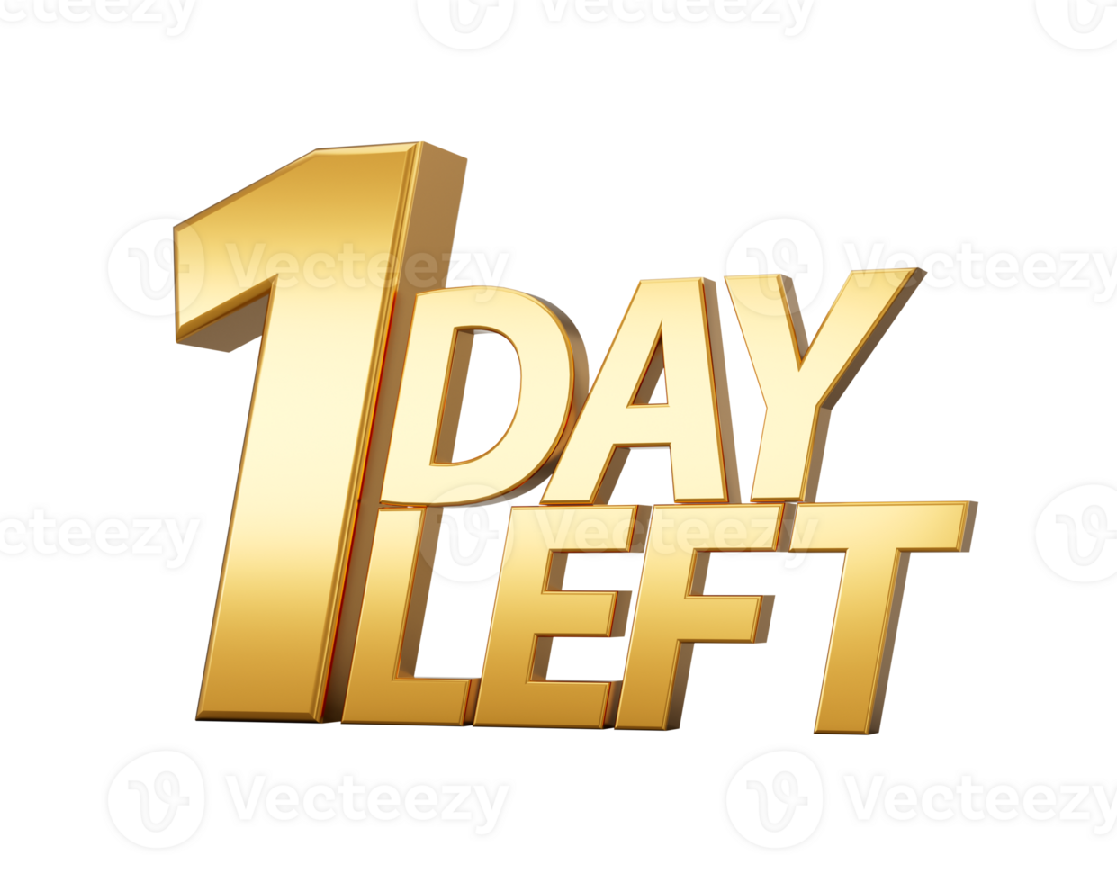 One Day Left Only 1 day left Design template Countdown left days banner. count time sale. 3d illustration png