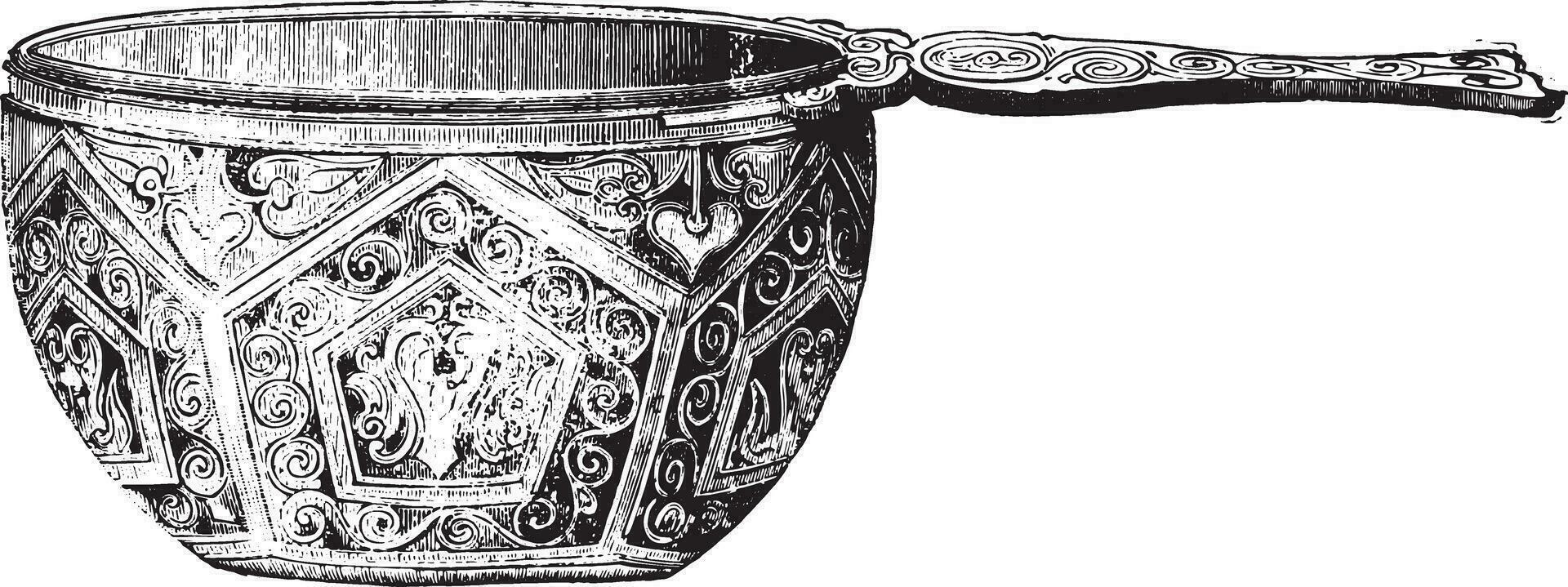 esmaltado romano florero, Clásico grabado. vector