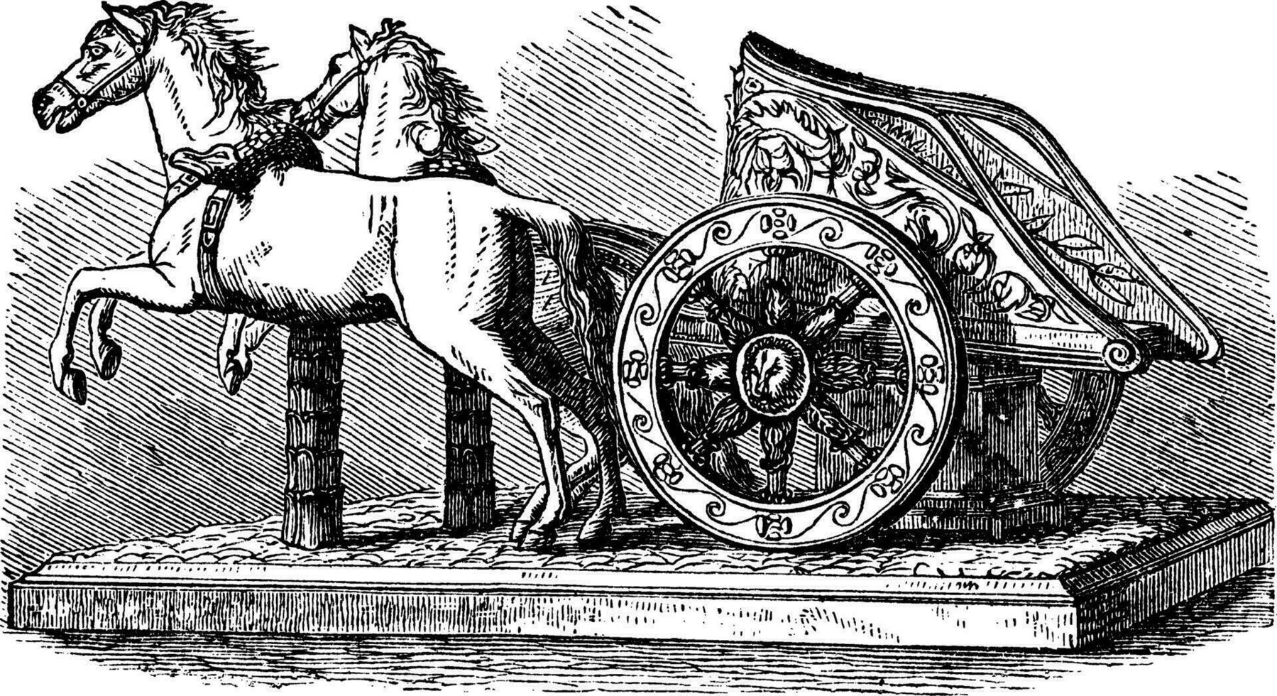 Roman Chariot vintage engraving vector