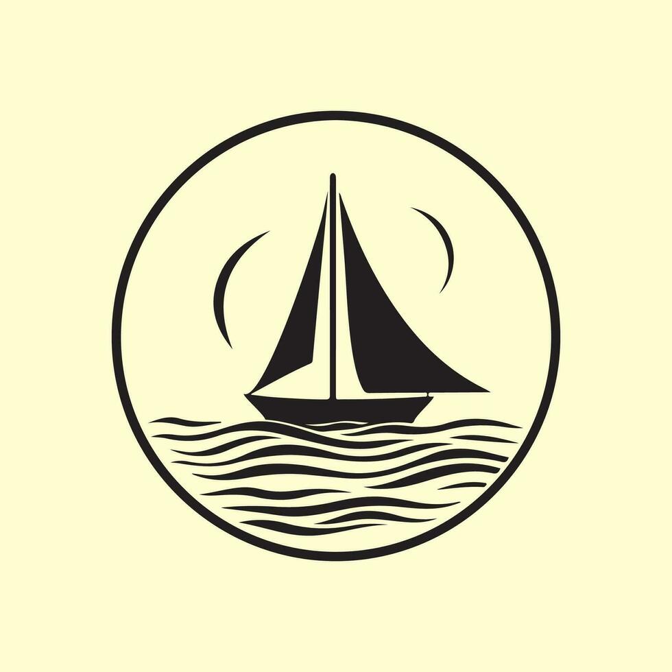 Embarcacion velero logo vector, ilustración de un velero vector