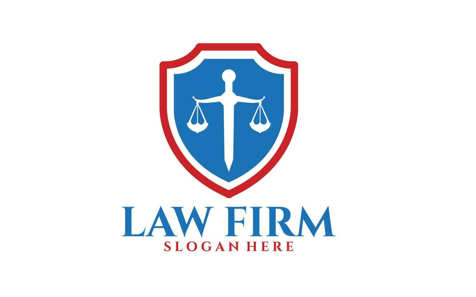 Shield with sword justice universal law firm logo. attorney logo design Template vector