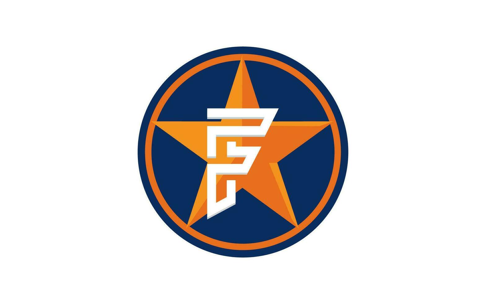 Logo Initial F with orange star vector