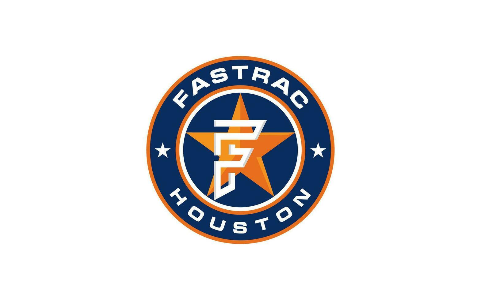 Logo Initial F with orange star vector