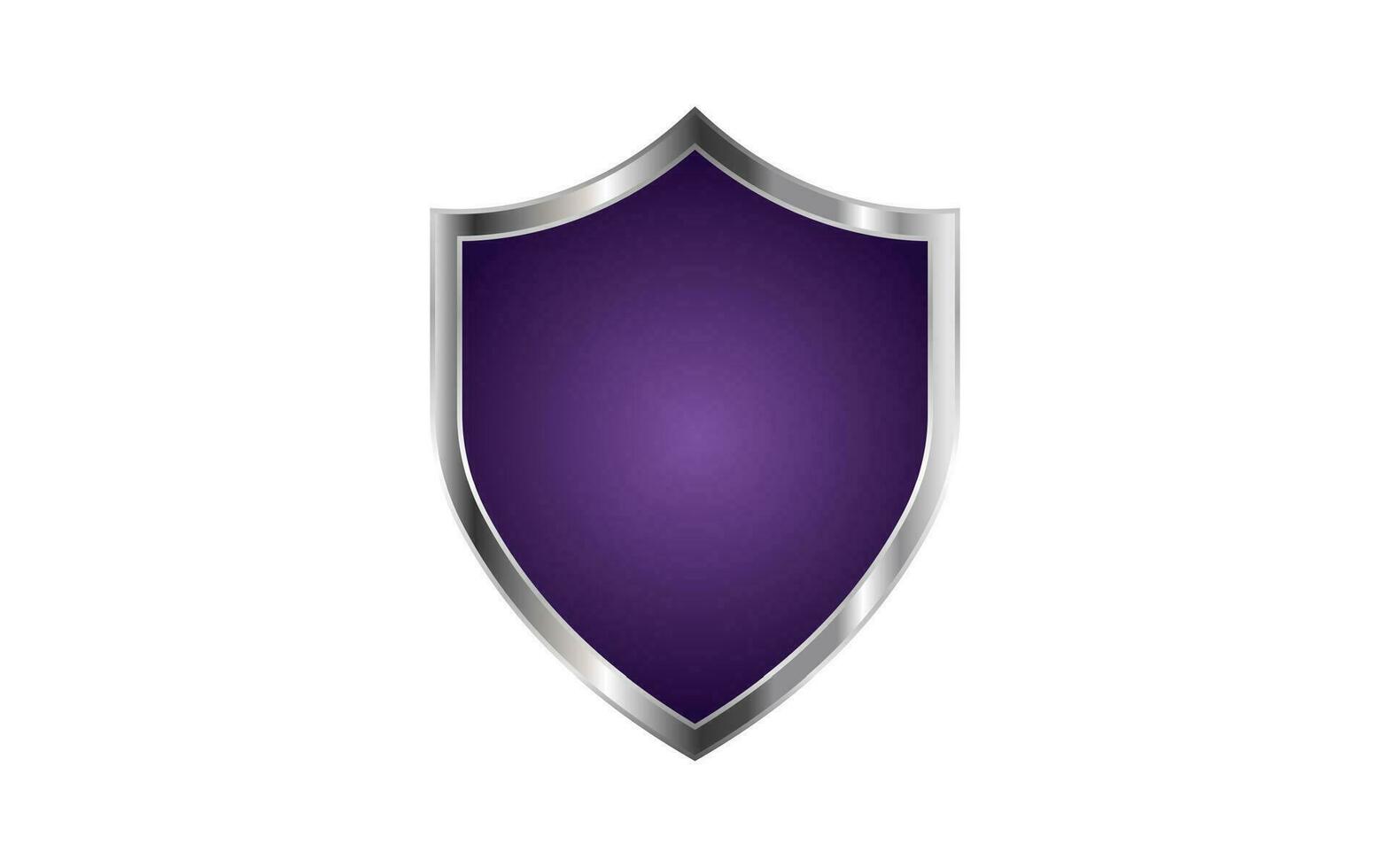 Luxury shield flat logo template. Shielding metallic vector icon