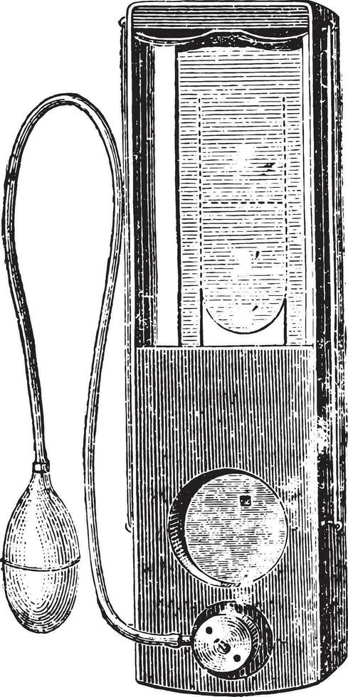 Shutter guillotine, vintage engraving. vector