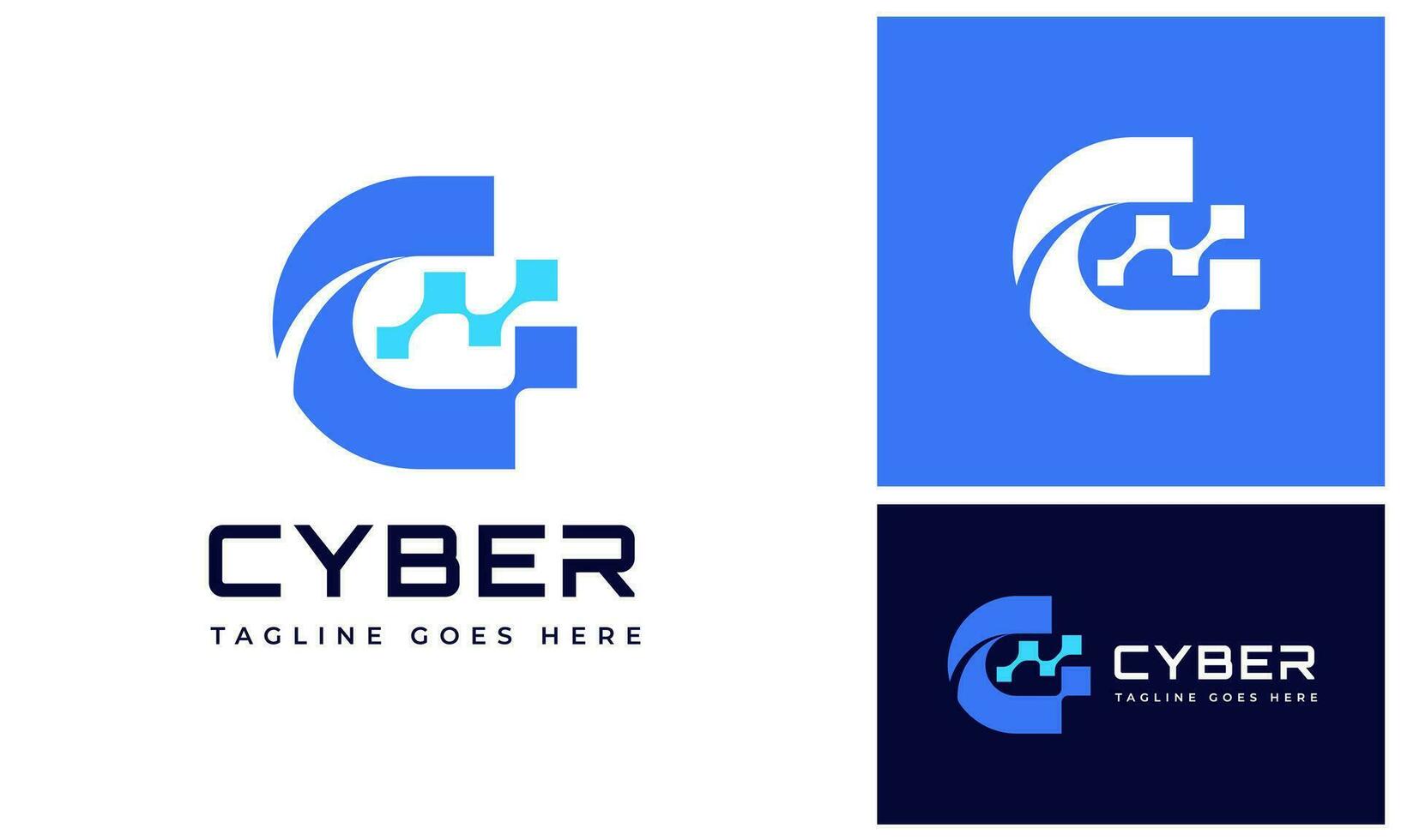 Modern initial letter C pixel data for digital technology futuristic connection logo design vector