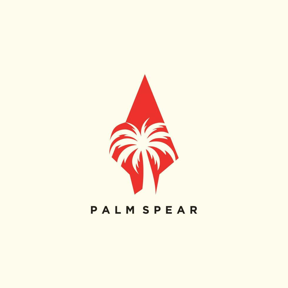 Palm spear logo design vector idea with creative and simple concept