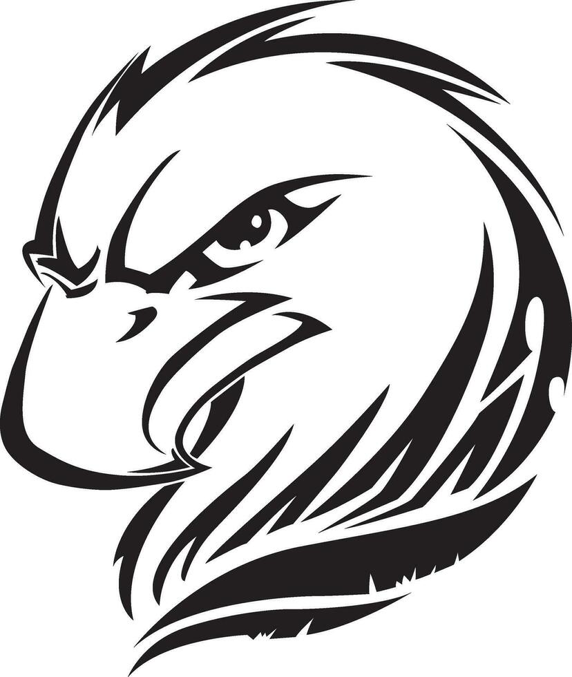 águila cabeza tatuaje, Clásico grabado. vector