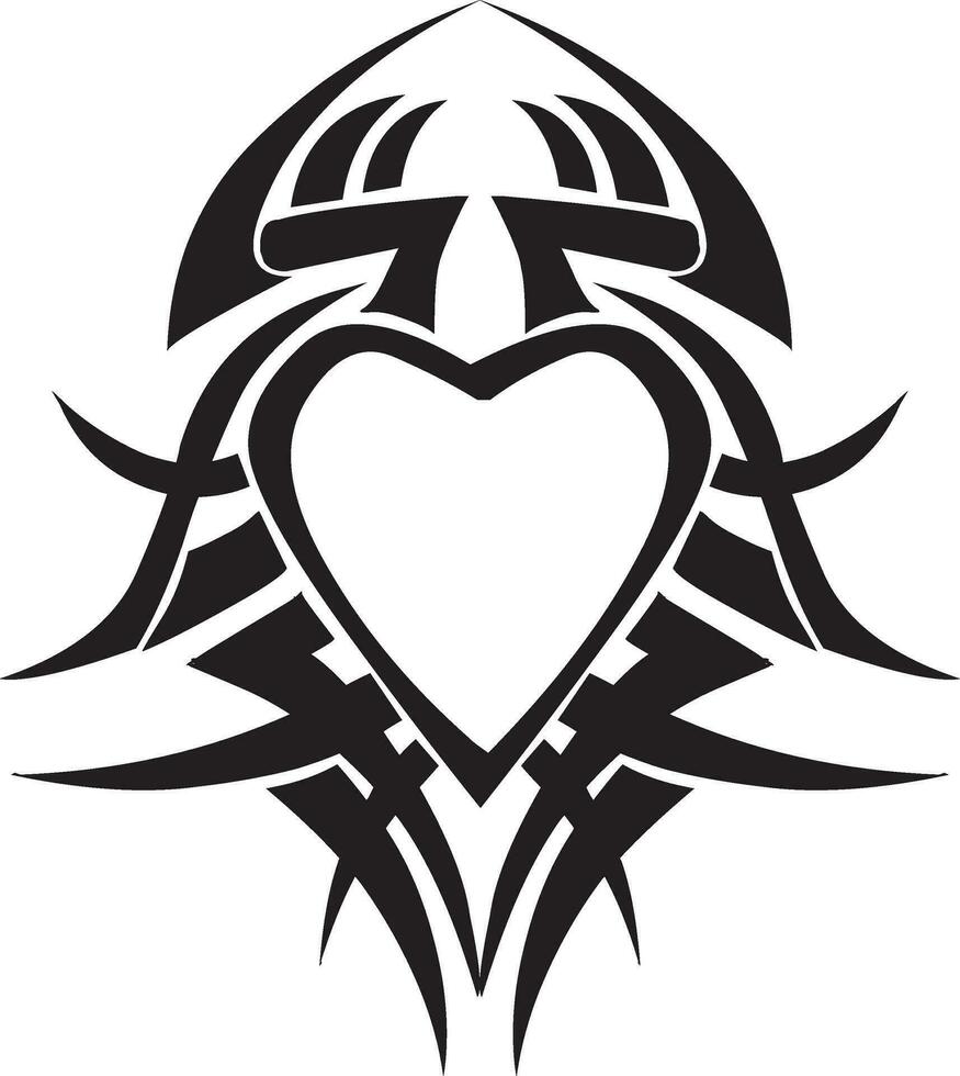 corazón forma tatuaje diseño, Clásico grabado. vector