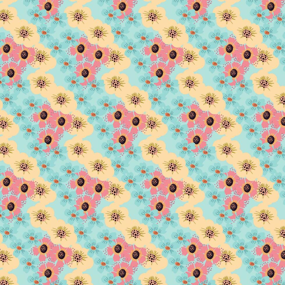elegant floral pattern with daisy flowers and rose vector