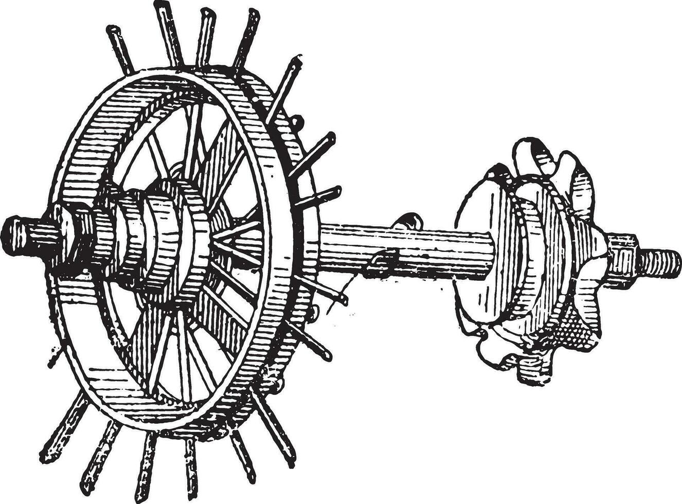 Valve, vintage engraving. vector