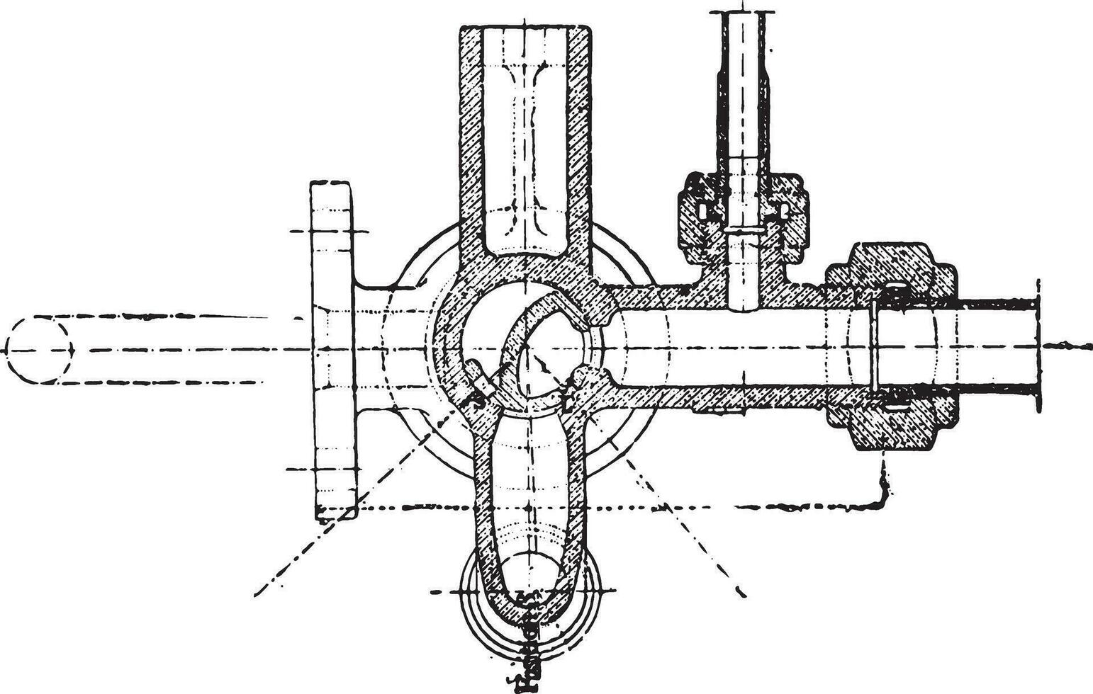 Tap the brake mechanic Fives-Lille, vintage engraving. vector