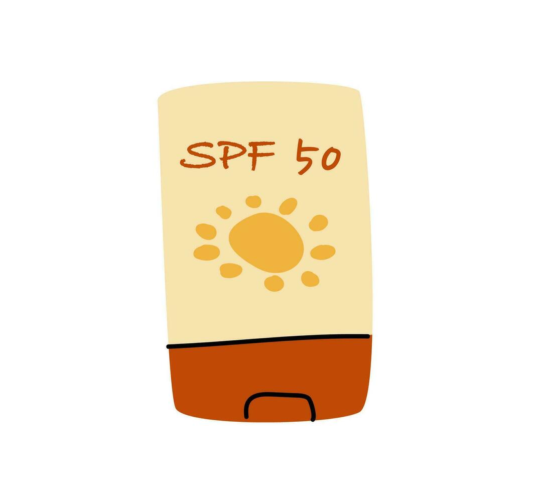 sunscreen lotion or deodorant in flat style vector