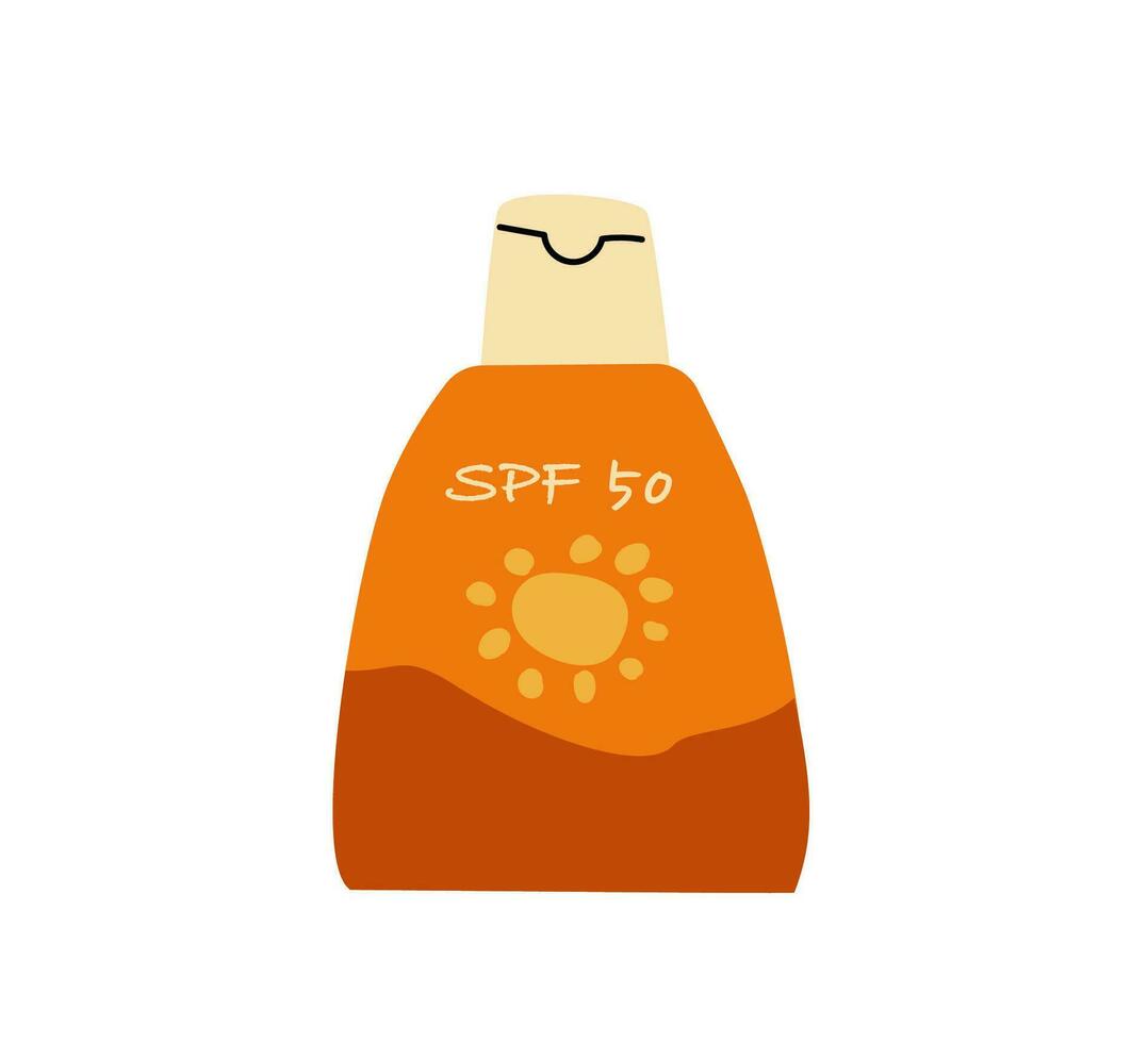 flat sunscreen cream or moisturizer for skin care vector