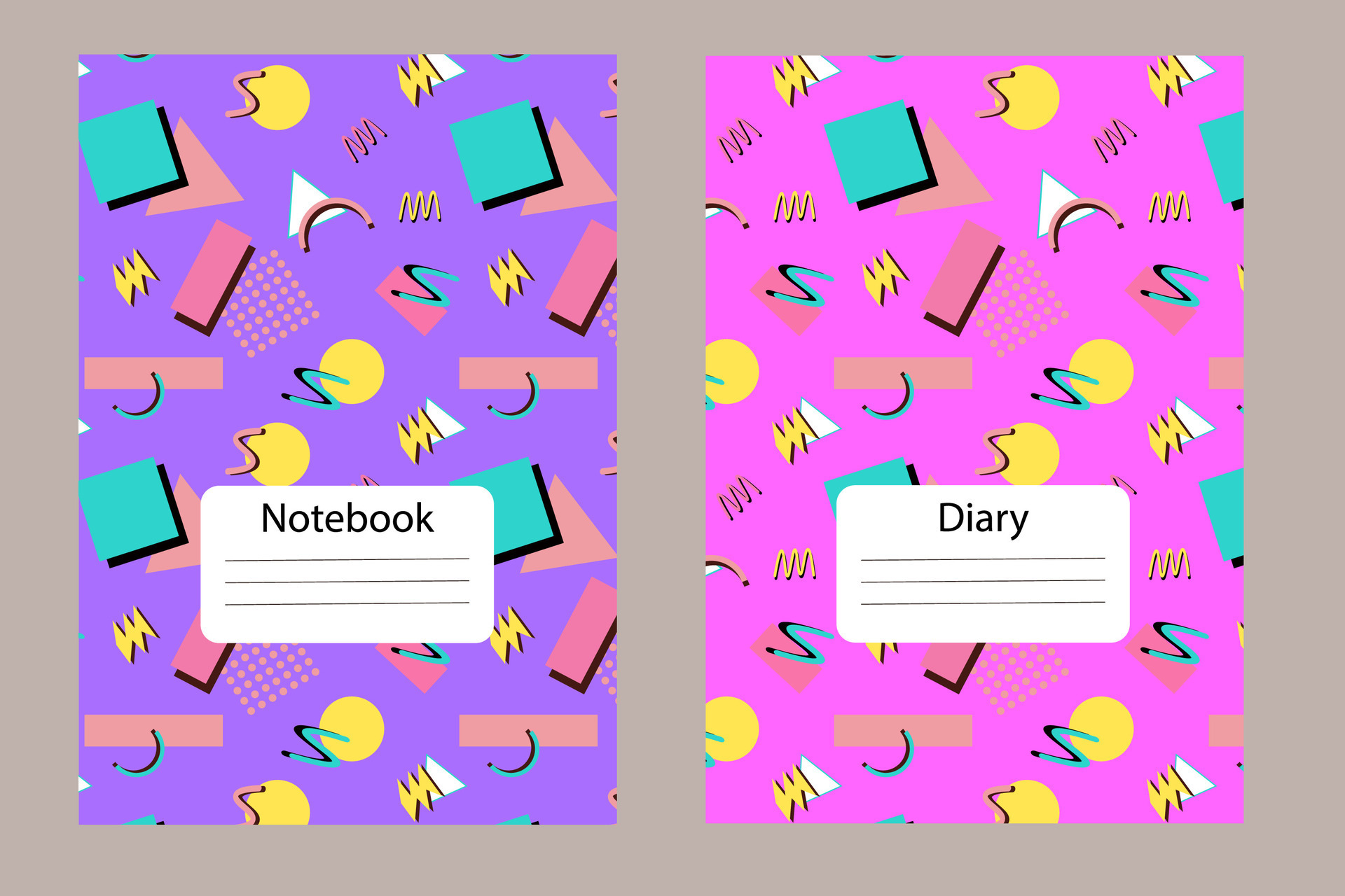 90s cover template for notebook, diary design 35145287 Vector Art at
