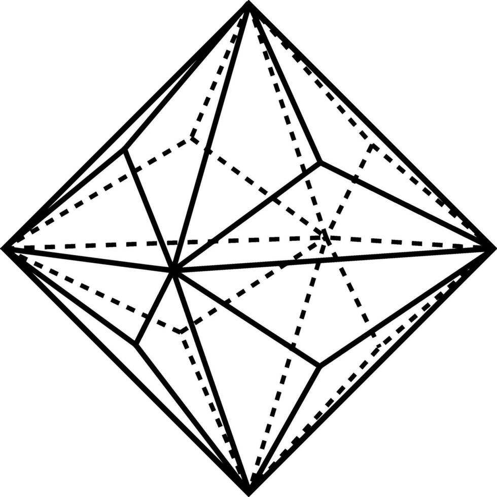 Triakisoctahedron vintage illustration. vector