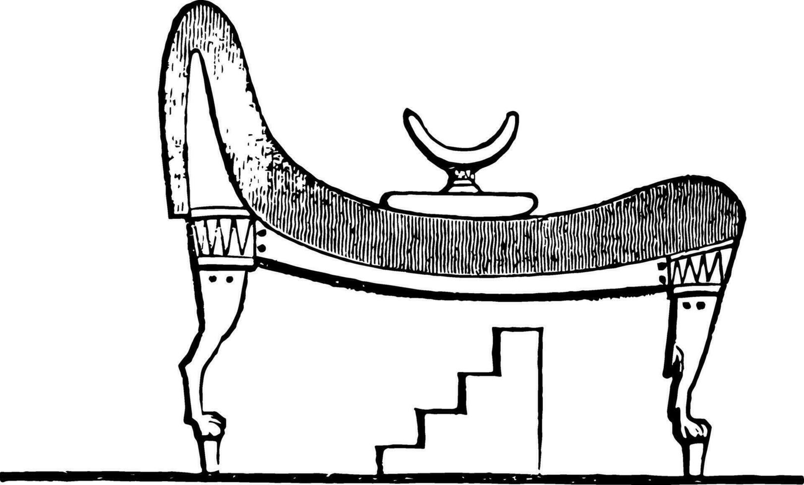 Egyptian Couch, vintage illustration. vector