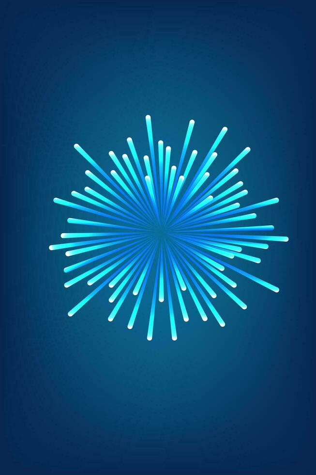 Abstract laser firework explosion concept in blue background. vector