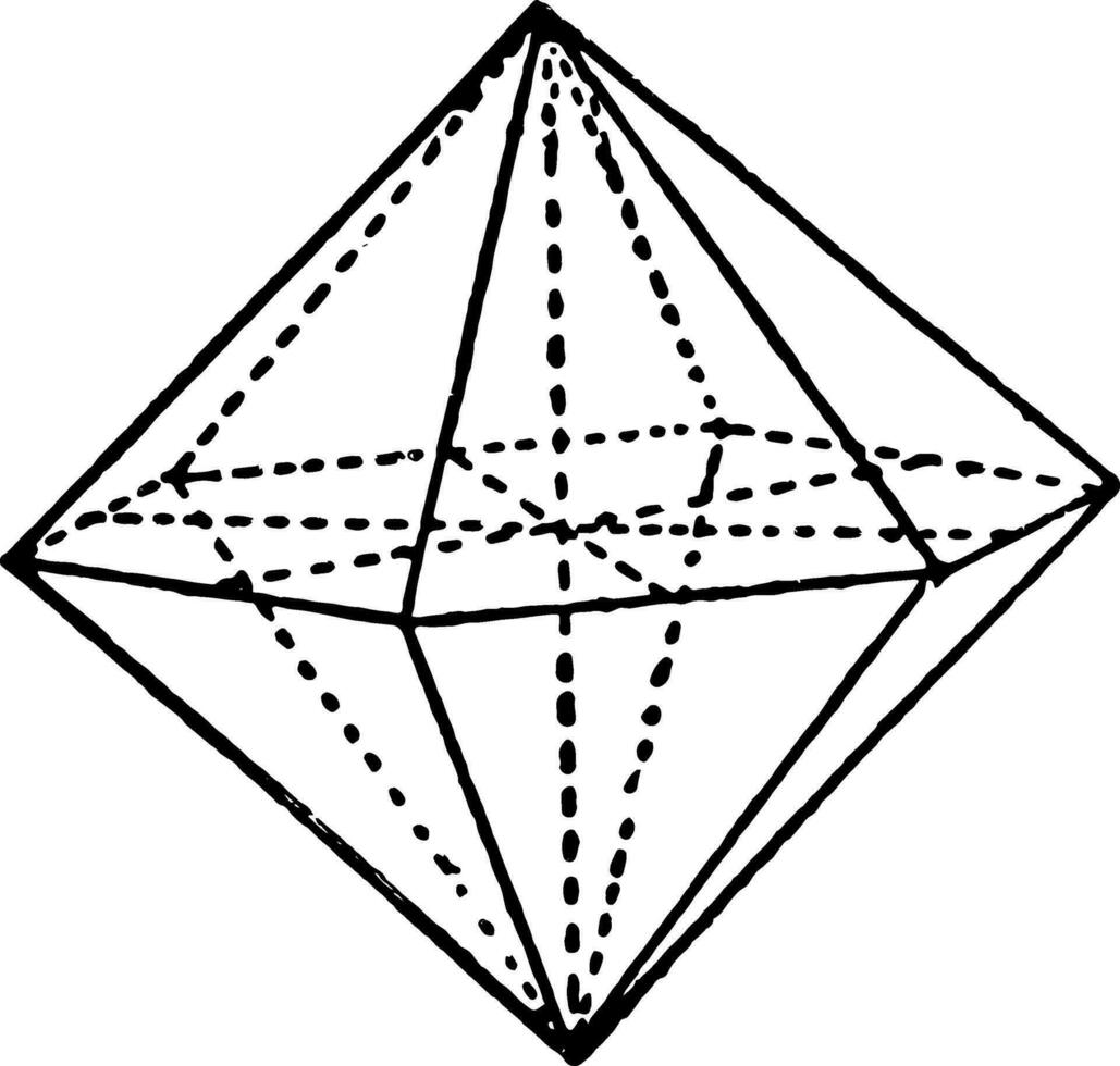 Hexagonal Pyramid Second Order vintage illustration. vector