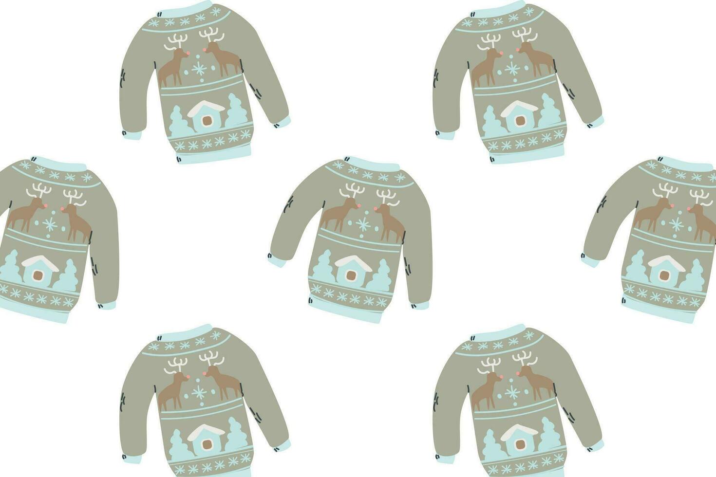 cute seamless pattern with winter ugly sweater vector