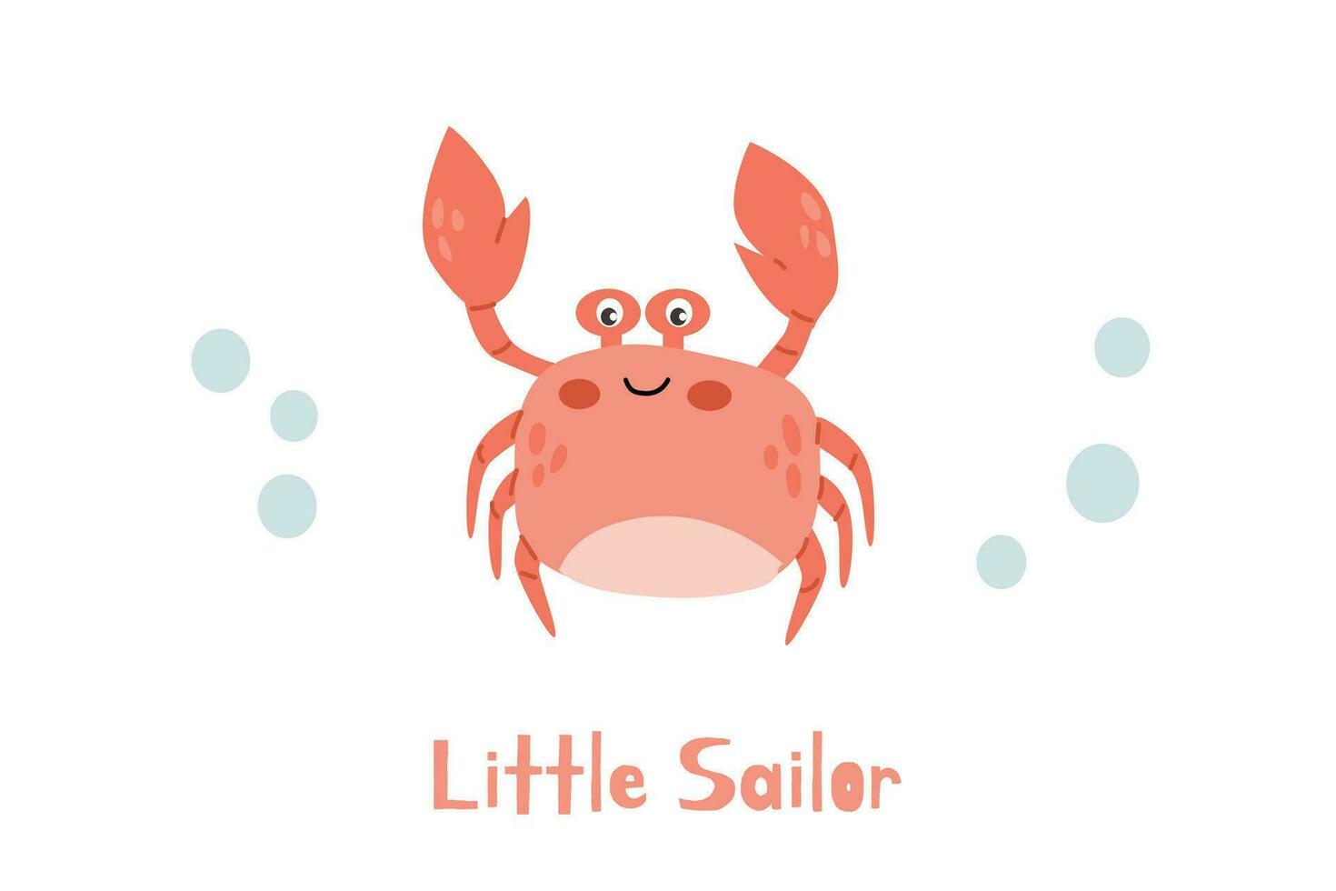 cute baby background with little crab sailor vector