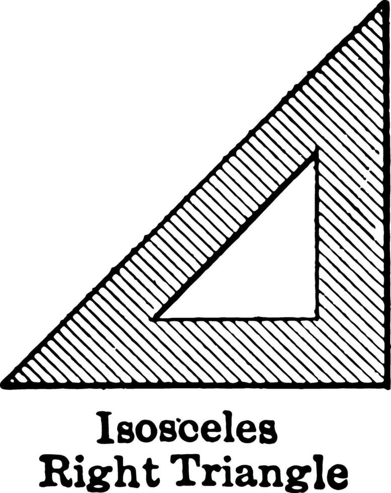 Isosceles Right Triangle vintage illustration. vector